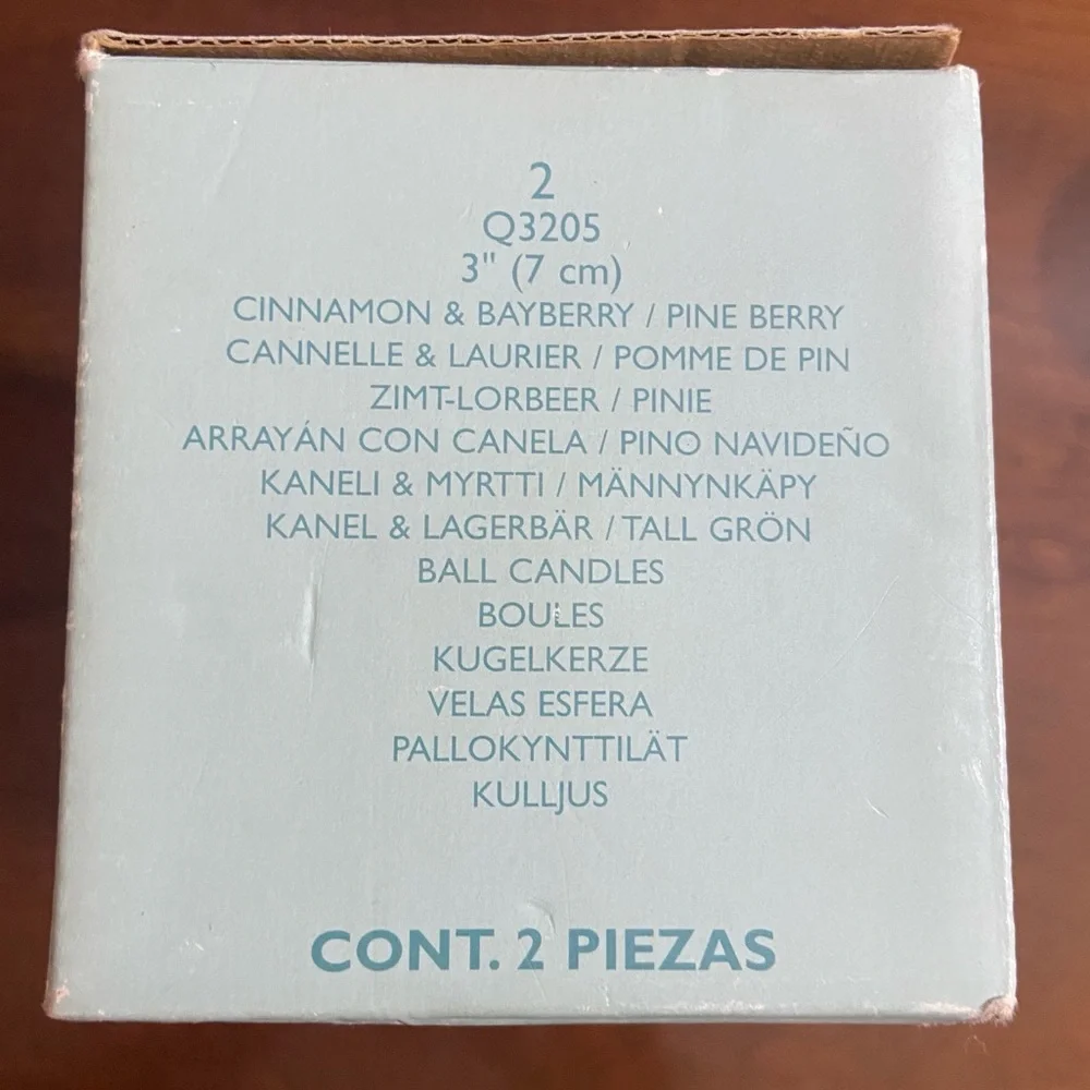 PartyLite Cinnamon & Bayberry & Pine Berry 3” Ball Candles Set of 2 Retired - Picture 3 of 4